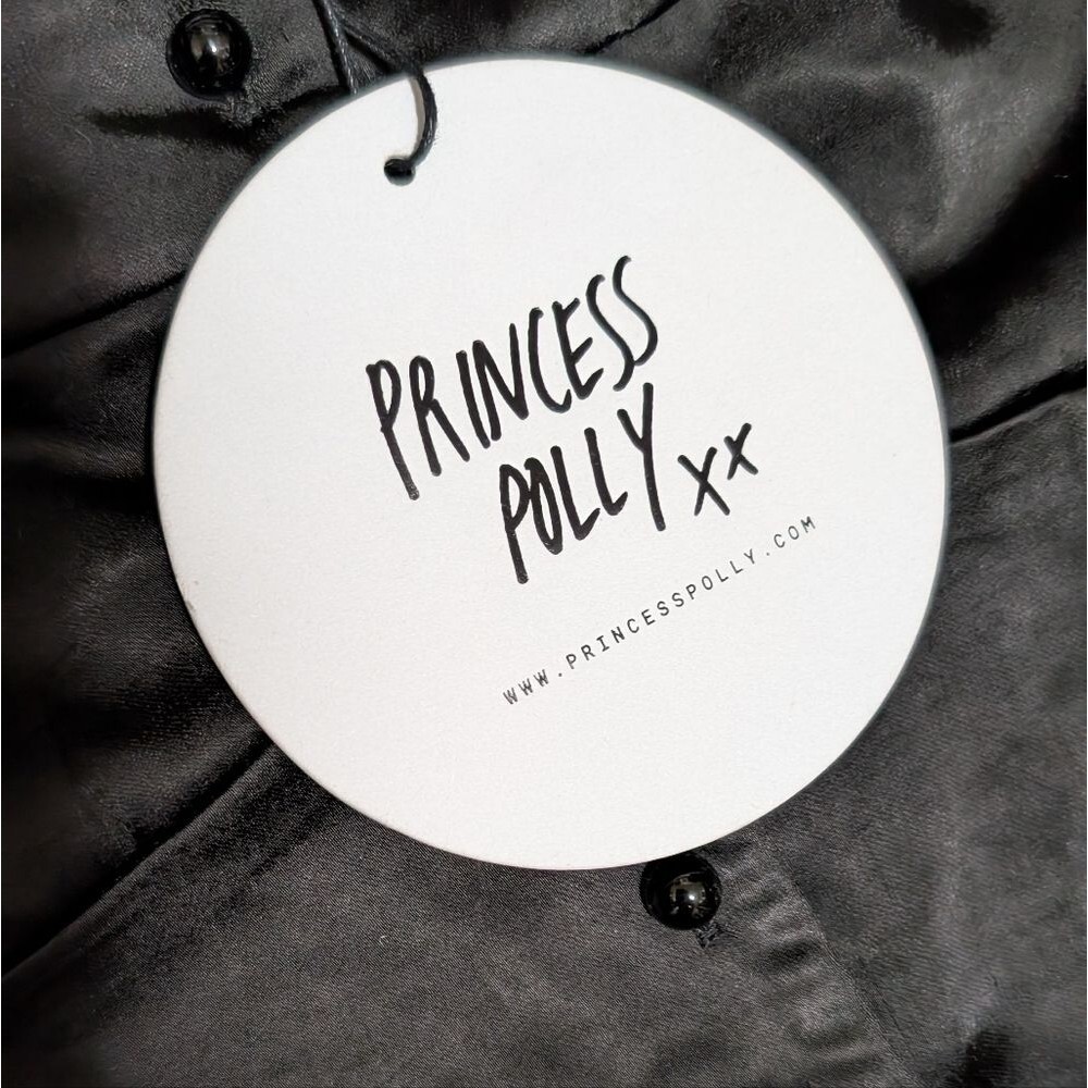 NWT Princess Polly Watch me long sleeve black crop top satin twee Coquette 4 - Picture 6 of 8